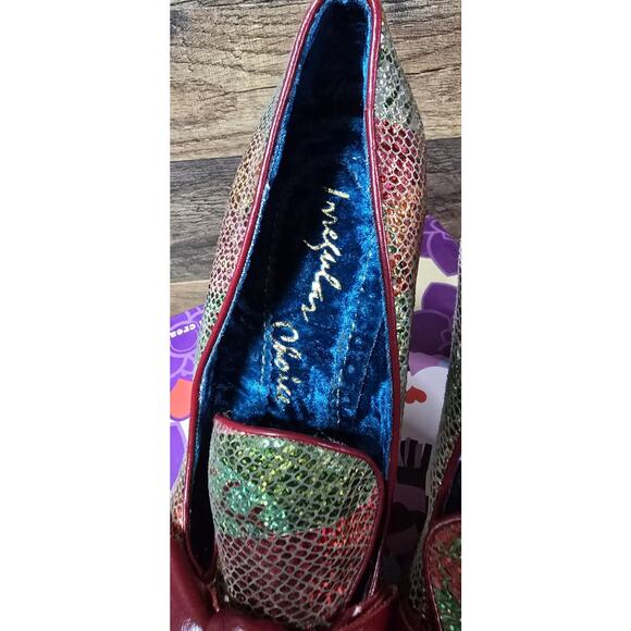 Irregular Choice Ozzy Green/Red Chunky Heel 3801-02K USA 10 EUR 41 Pre Owned - Picture 4 of 16